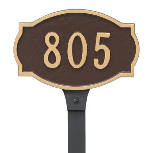 Cambridge Petite Address Sign Plaque with Lawn Stake