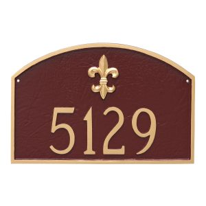 Fleur de Lis Prestige Arch Standard One Line Address Sign Plaque