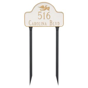 Dove Arch Address Sign Plaque with Lawn Stakes