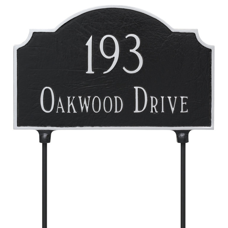 Double Sided Lawn Vanderbilt Two Line Address Sign Plaque with Stakes ...