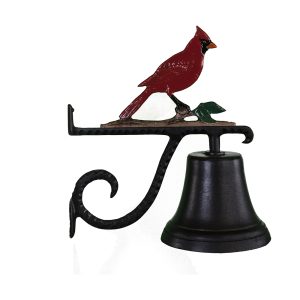 7.75" Diameter Cast Bell with Cardinal Ornament