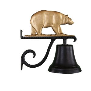 7.75" Diameter Cast Bell with Bear Ornament