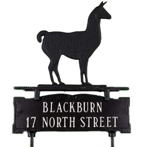 14.75" x 14.75" Cast Aluminum Two Line Lawn Sign with Llama Ornament