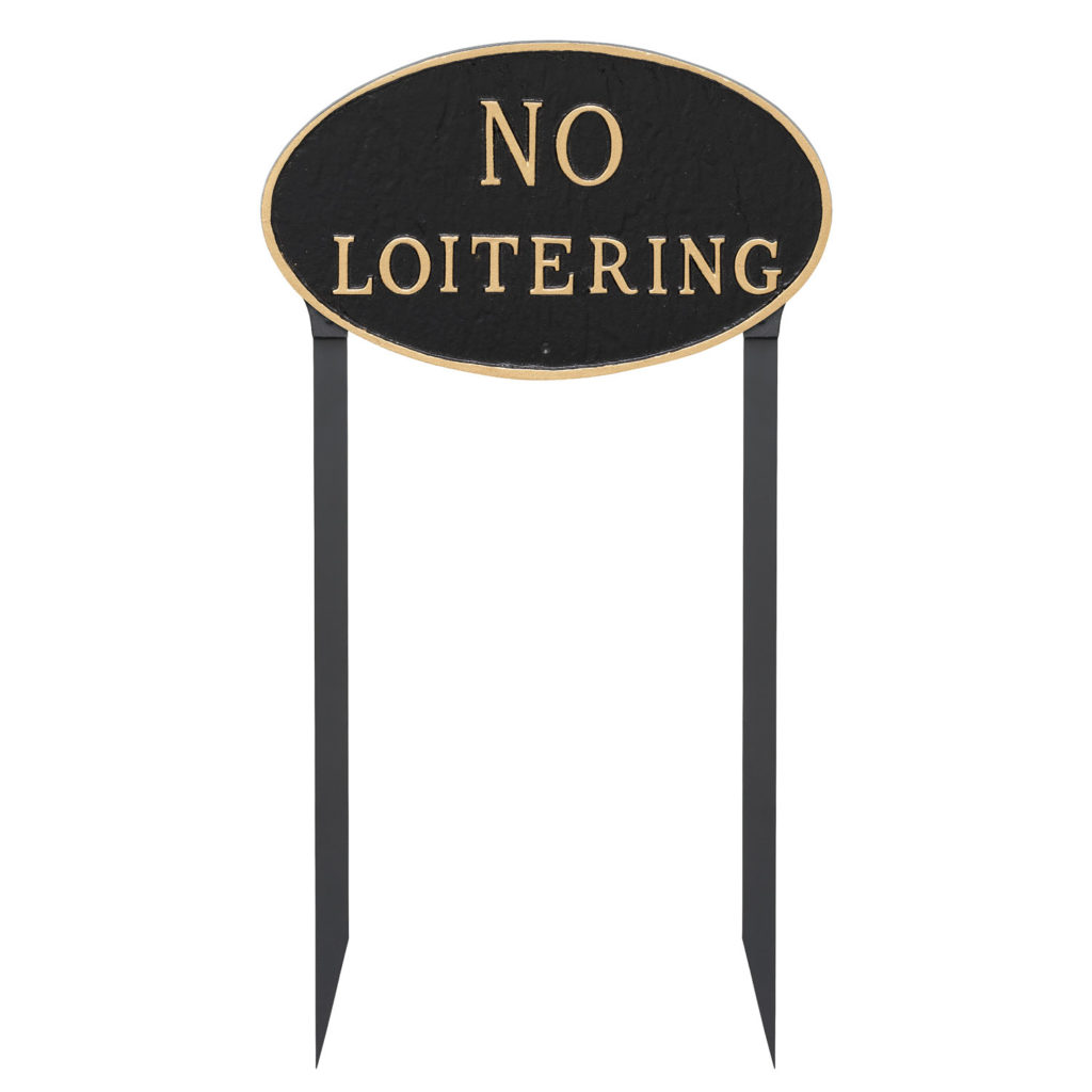 10-x-18-large-oval-no-loitering-statement-plaque-sign-with-23-lawn