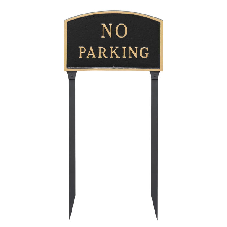 13″ X 21″ Large Arch No Parking Statement Plaque Sign With Lawn Stakes Montague Metal Products